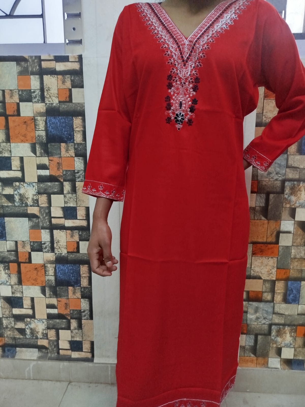 Single Kurta v-shaped